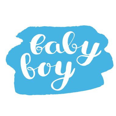 Erkek bebek. Fırça el yazı.