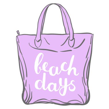 Plaj gün. Fırça el yazı.