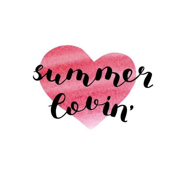 Summer Lovin. Lettrage de brosse . — Image vectorielle