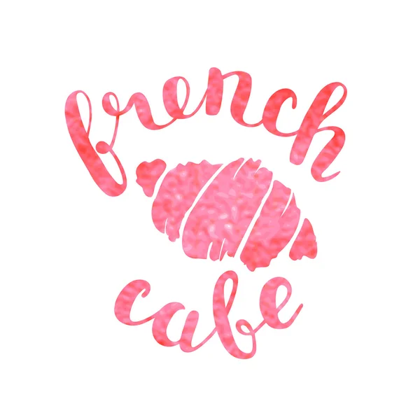Brush lettering label for french cafe — Stock Vector