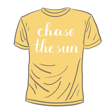 Güneşin kovalamak. Fırça yazı.