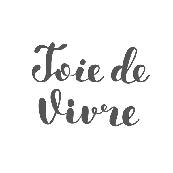 Joie de vivre. Joy of life in French. Lettering. — Stock Photo, Image