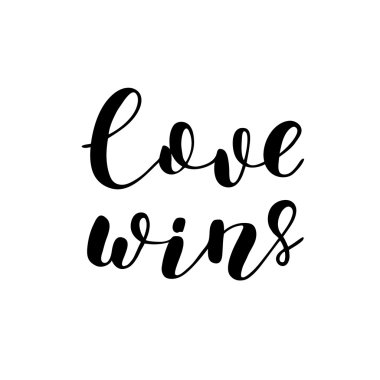 WINS seviyorum. Fırça yazı.