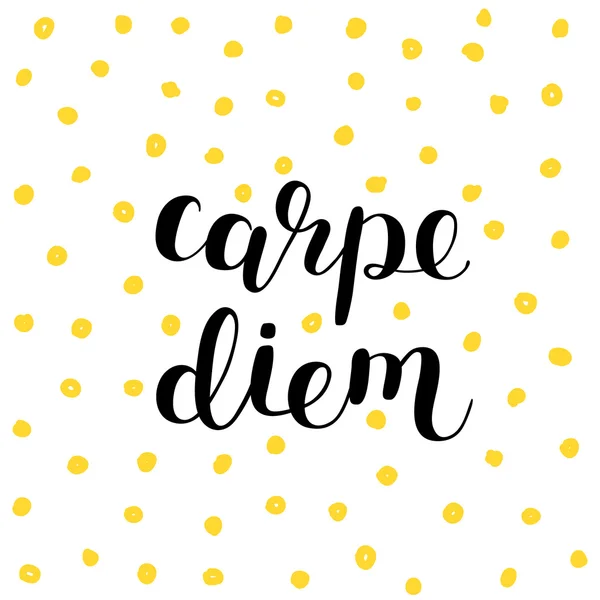 Carpe diem. Saisissez la journée. Lettrage de brosse . — Image vectorielle