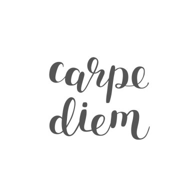 Carpe diem. Günü yakalamak. Fırça yazı.