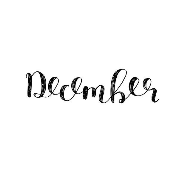 Diciembre. Letras de pincel . — Vector de stock