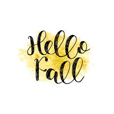 Merhaba Sonbahar. Fırça yazısı.