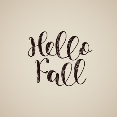 Merhaba Sonbahar. Fırça yazısı.