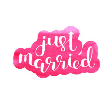 Yeni evli. Fırça yazı.