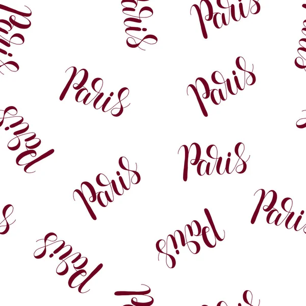 Parigi lettering modello senza soluzione di continuità. Illustrazione disegnata a mano vettoriale. — Vettoriale Stock