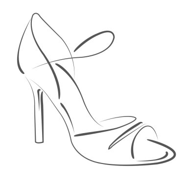 Sketched woman s shoe.  clipart