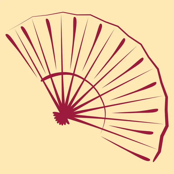 Sketched folding fan. — Stock Vector