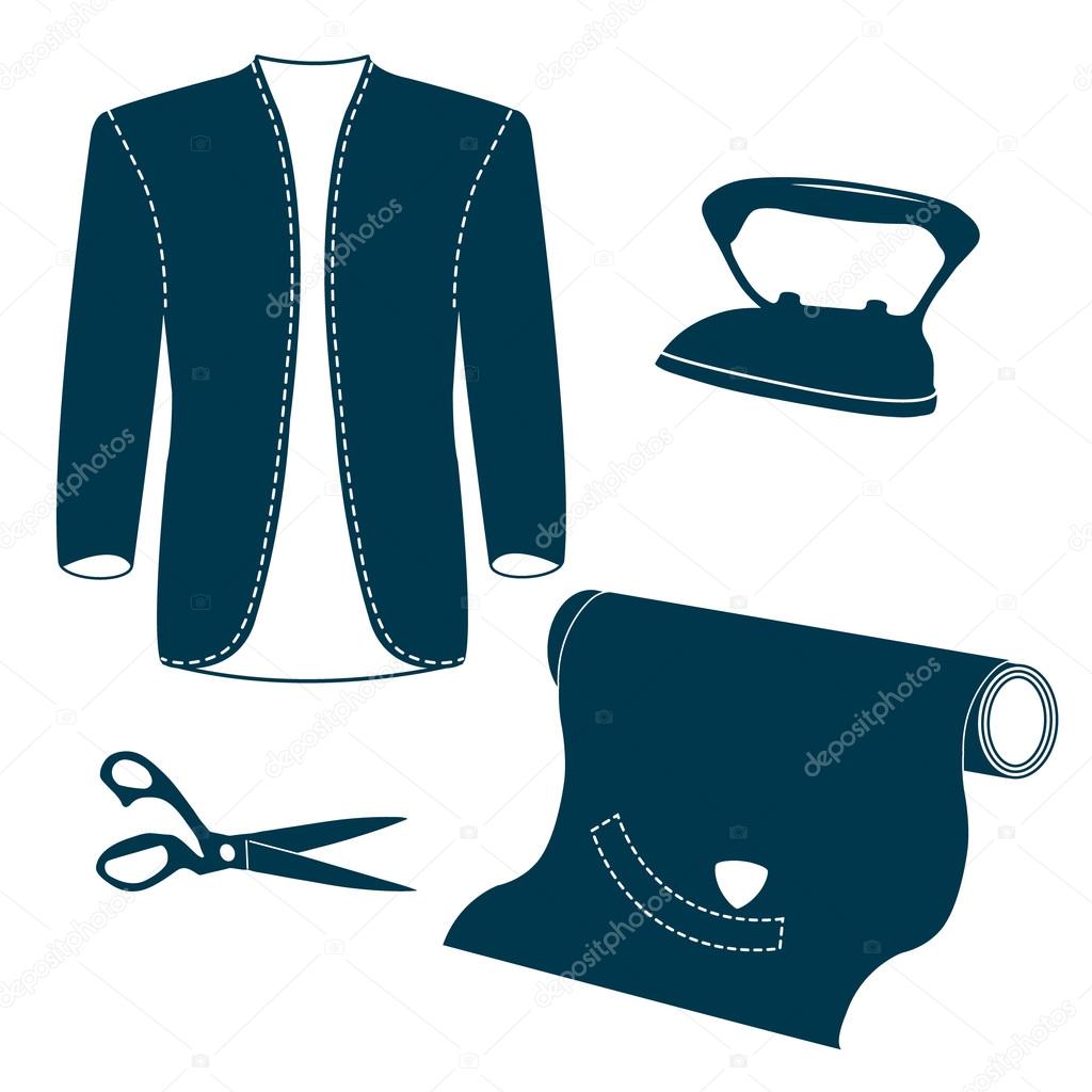 Set of vintage tailor design elements.