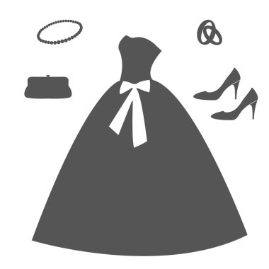 Düğün öğeleri kümesi.