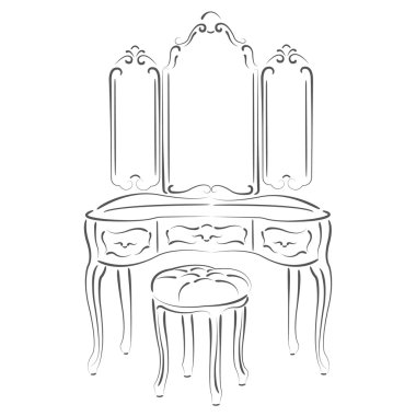 Dressing console. clipart