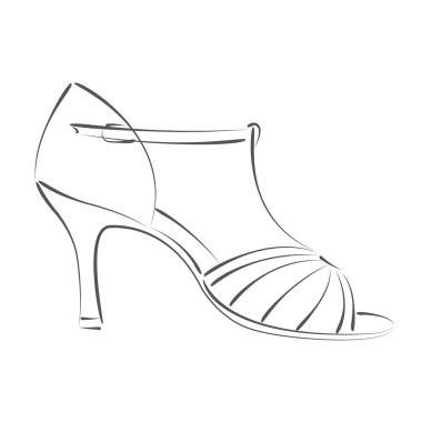 Sketched woman s shoe. clipart