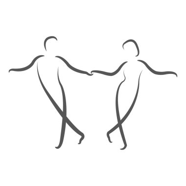 Dans eden çift logosu.