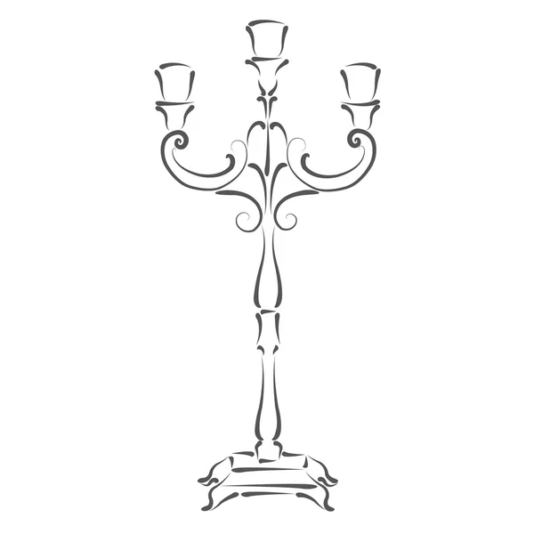 Sketched candle holder. — Stock Photo, Image