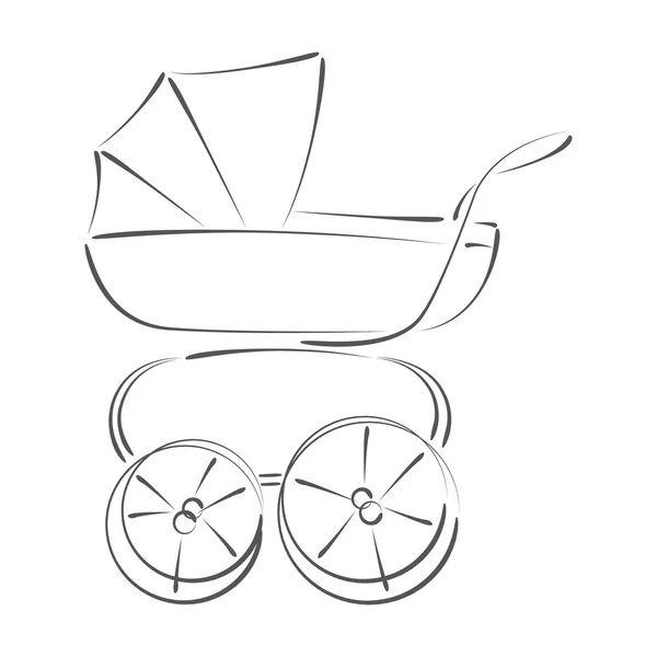 Sketched baby stroller buggy. — Stock Photo, Image
