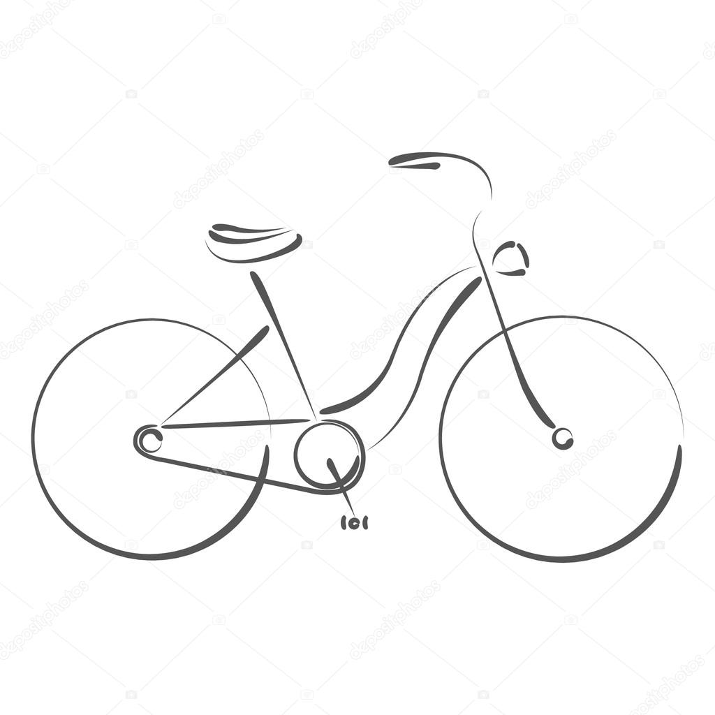 Sketched female bicycle.