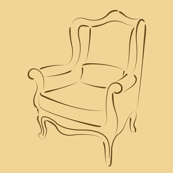 草绘的扶手椅. — 图库矢量图片