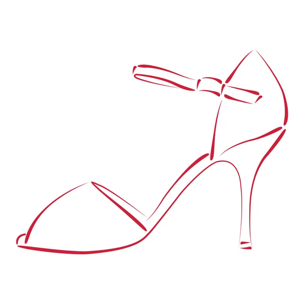 スケッチ女性の靴. — ストックベクタ