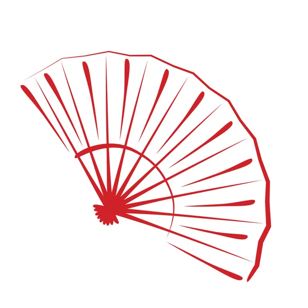 Getekende opvouwbare fan. — Stockvector