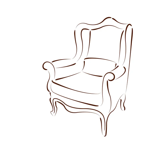 Elegante sillón esbozado . — Vector de stock