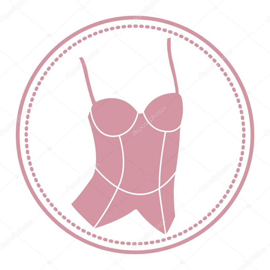 Vintage corset label. Design template for label, badge or logo. Vector.