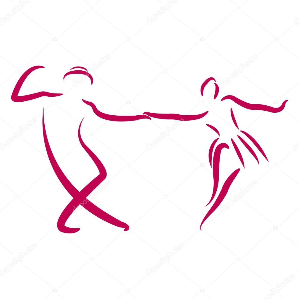 Logo de la pareja de baile — Vector de stock © Siberica #83429700