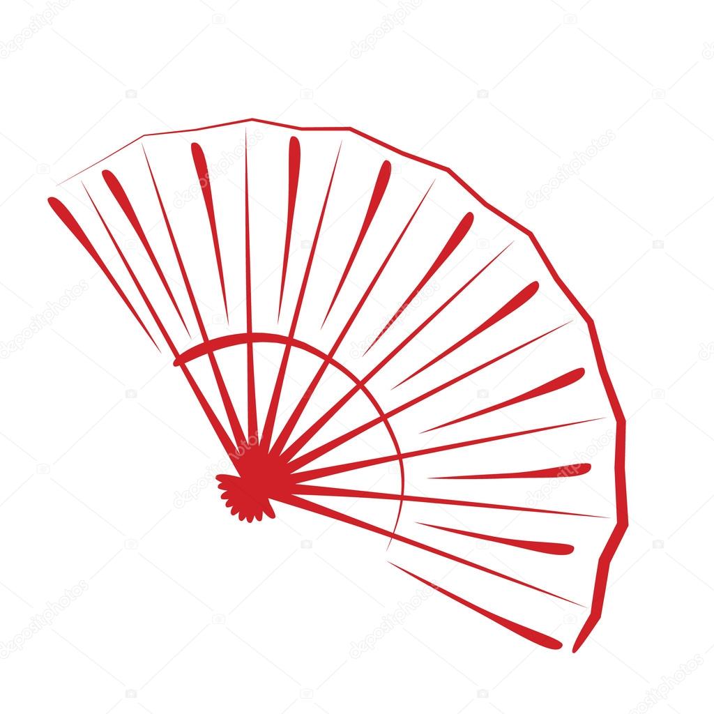 Sketched folding fan.