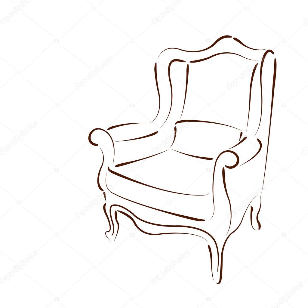 Elegant sketched armchair.