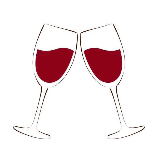 Verre à croquis de vin rouge . — Image vectorielle