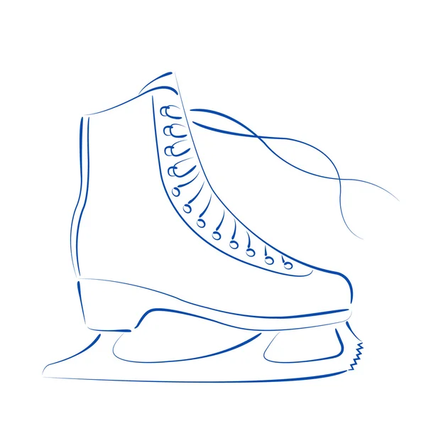 Patins à glace dessinés . — Image vectorielle