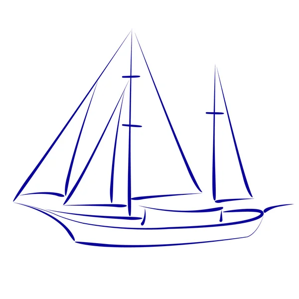 Croquis yacht . — Image vectorielle