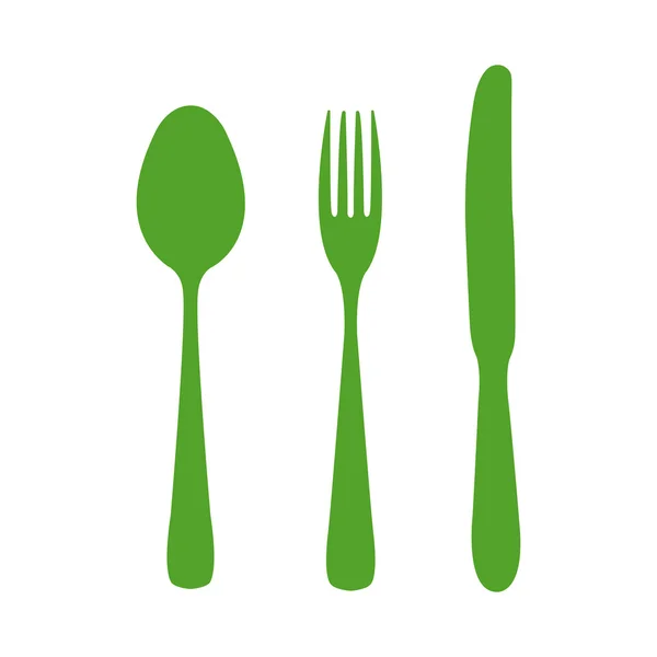 勺子、叉子和刀. — 图库矢量图片