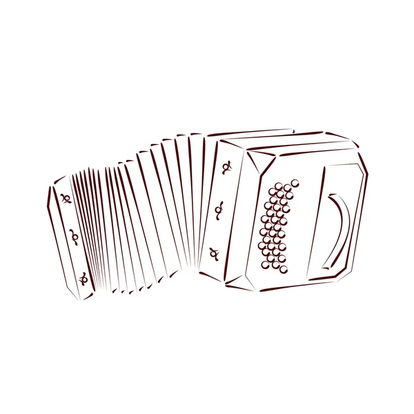 Bandoneon dibujado . — Vector de stock