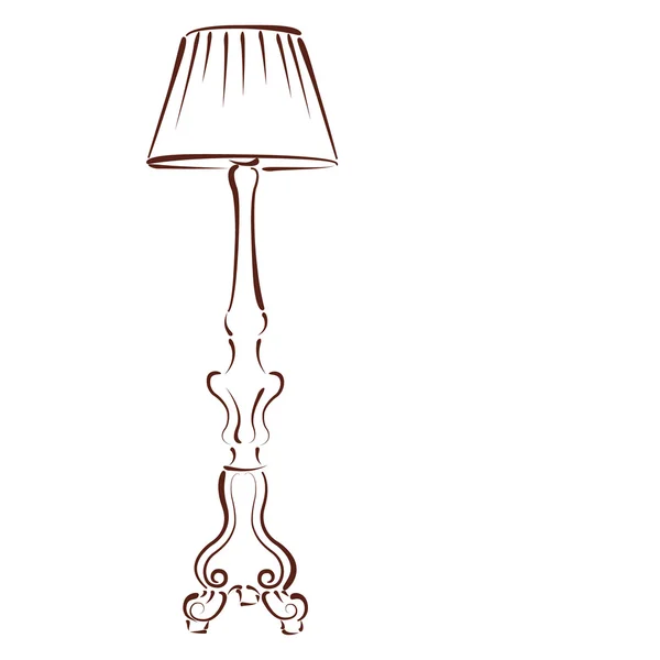 Getekende vloerlamp. — Stockvector