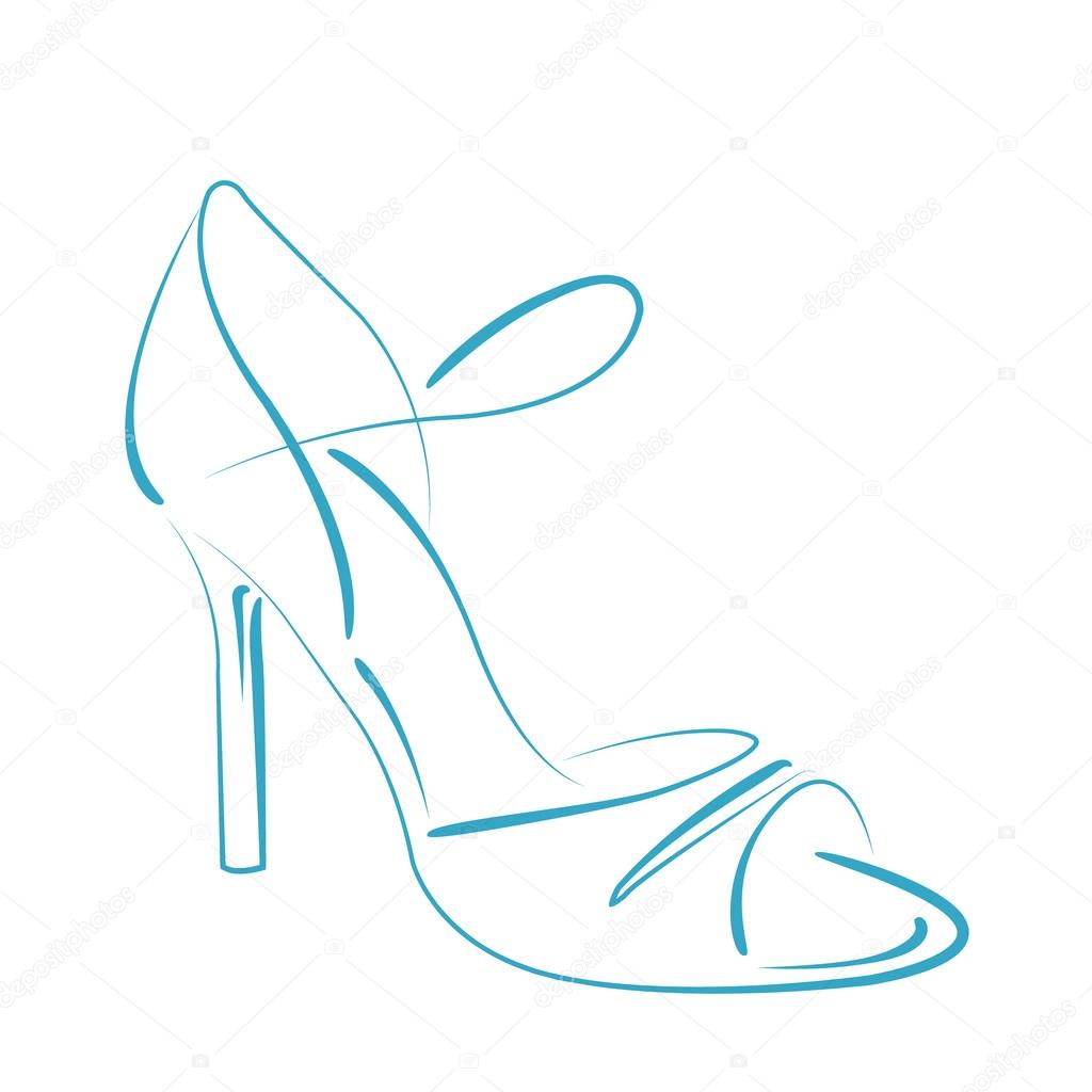 Sketched woman s shoe.