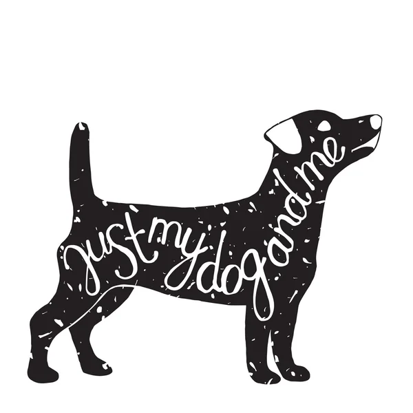 Étiquette typographique pour chien . — Image vectorielle