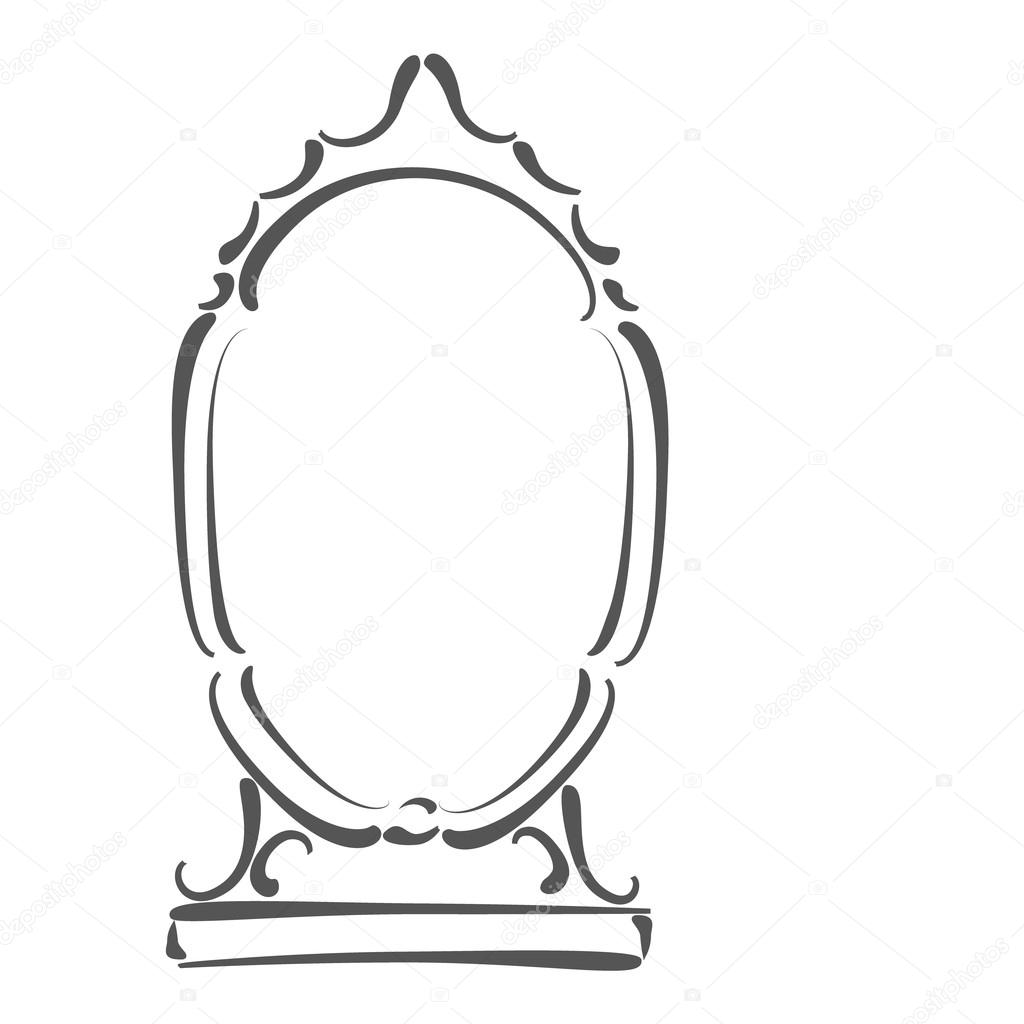 Sketched mirror illustration.