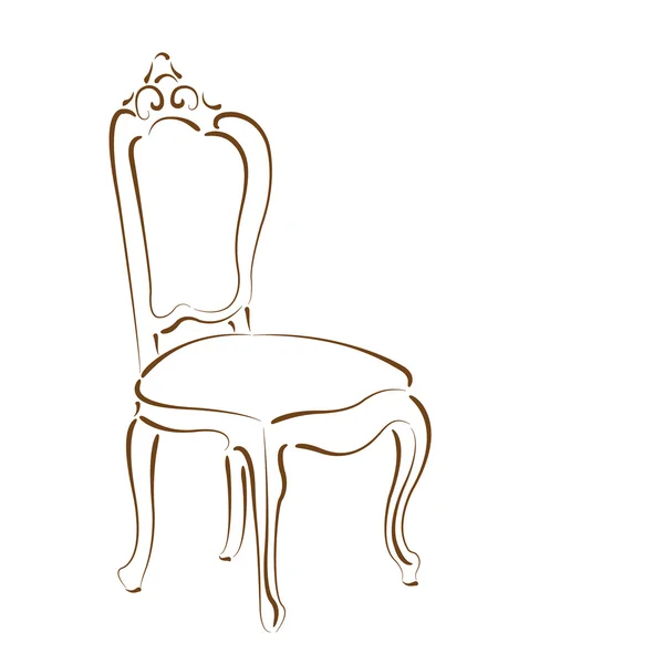 Elegante silla dibujada . — Vector de stock