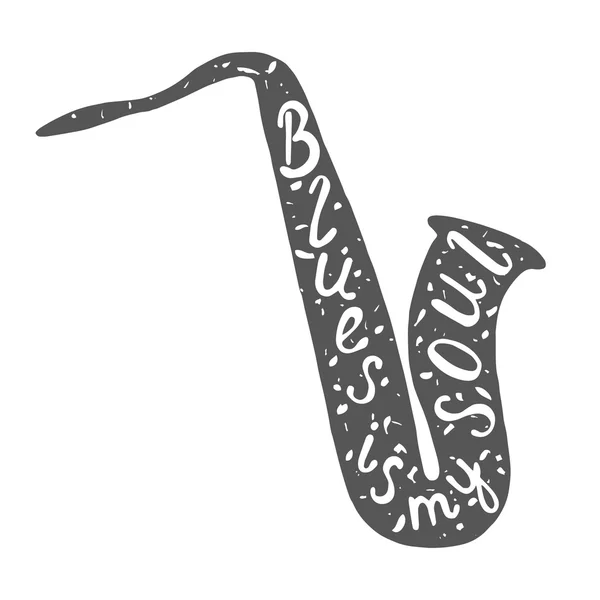 Illustration d'étiquette de saxophone . — Photo