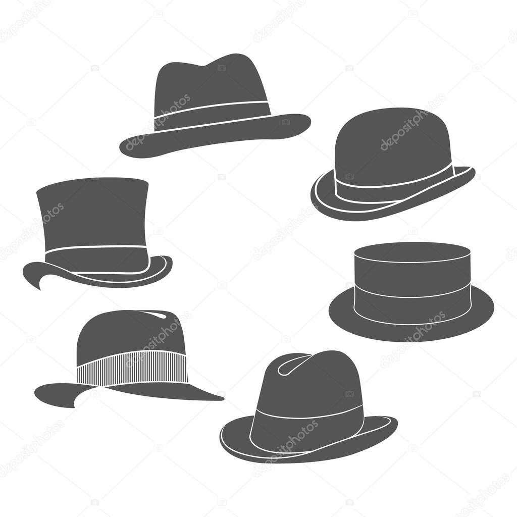 Vintage ma s hat label set isolated on white background. Design template for label, banner, badge, logo.
