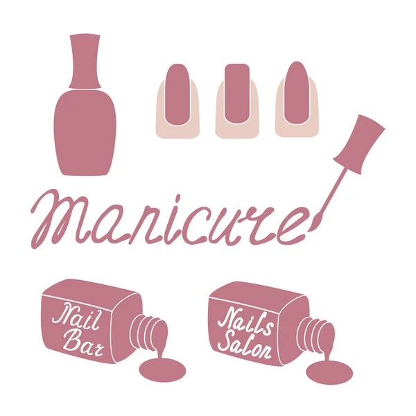 Rótulo do salão de manicure . — Vetor de Stock