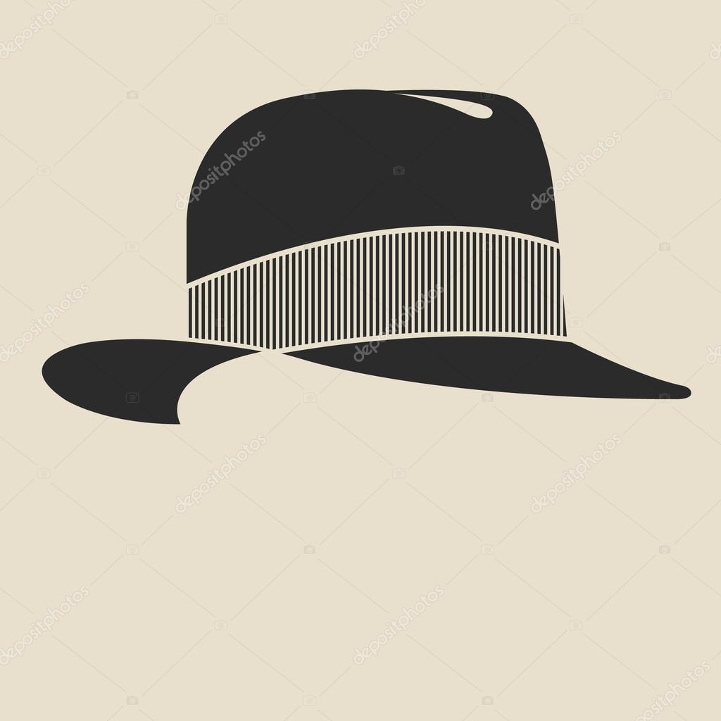 Vintage man s felt hat label. Design template for label, banner, badge, logo.