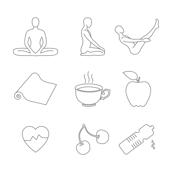 Yoga icons set. — Stock Photo, Image