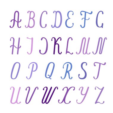 Calligraphic alphabet in vector. clipart