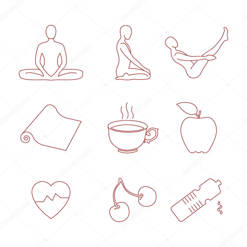 Yoga icons set.