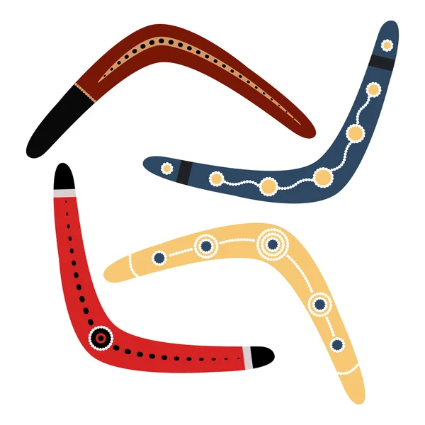 Boomerang conjunto ilustración . — Vector de stock